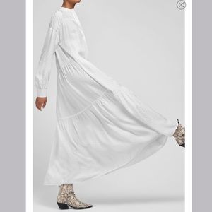 NWT Anine Bing Dot Long Sleeve Silk Maxi Dress - S